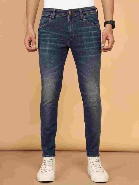 wrangler dark blue slim fit jeans