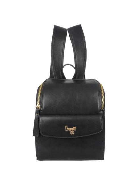 baggit linger baniyas black pu solid backpack