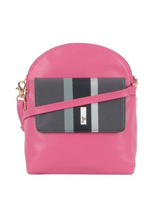 baggit koney triox pink pu solid backpack