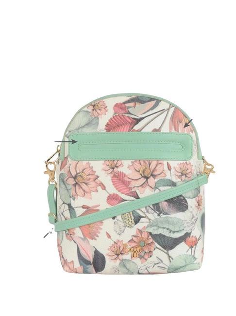 baggit nesor triox green pu printed backpack