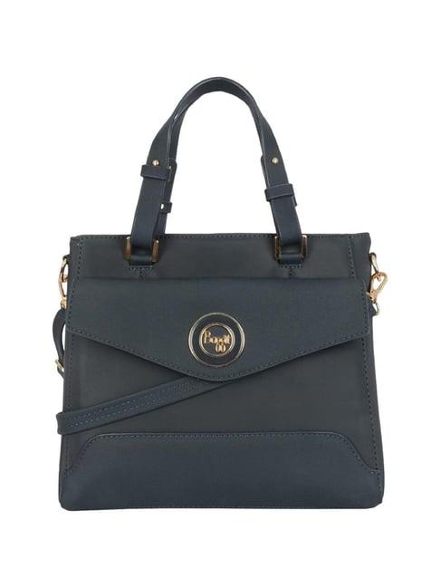 baggit ginnie jenkin blue pu solid handbag