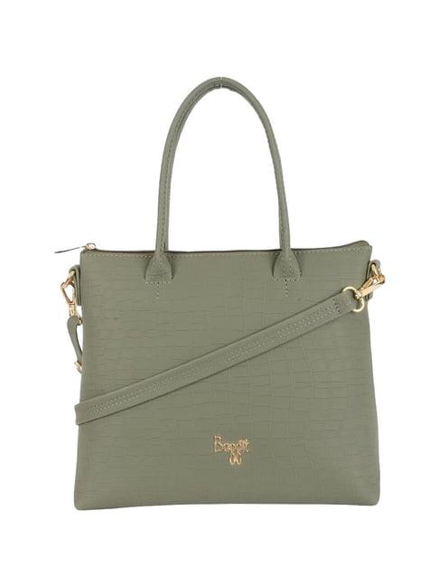 baggit fiot green pu textured handbag