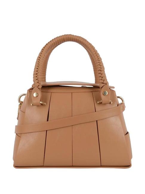 baggit hew baniyas beige pu solid handbag