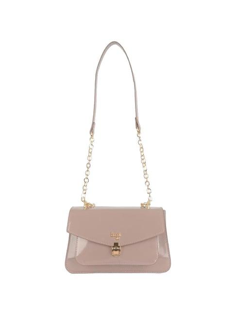 baggit dcruise elana pink pu solid sling handbag