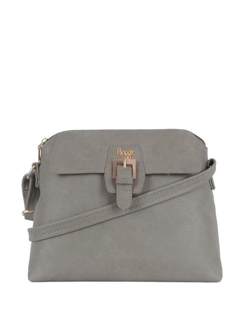 baggit telephone trivago grey pu textured sling handbag