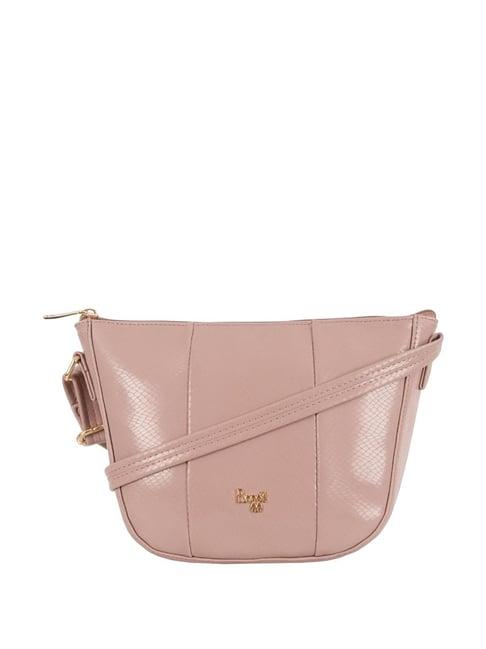 baggit monta pink pu textured sling handbag