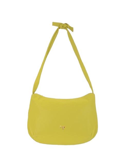 baggit grio water lime pu solid sling handbag