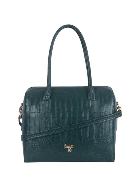 baggit otsego green pu textured tote handbag