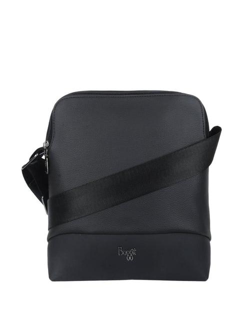 baggit mersin arlow black pu solid cross body bag