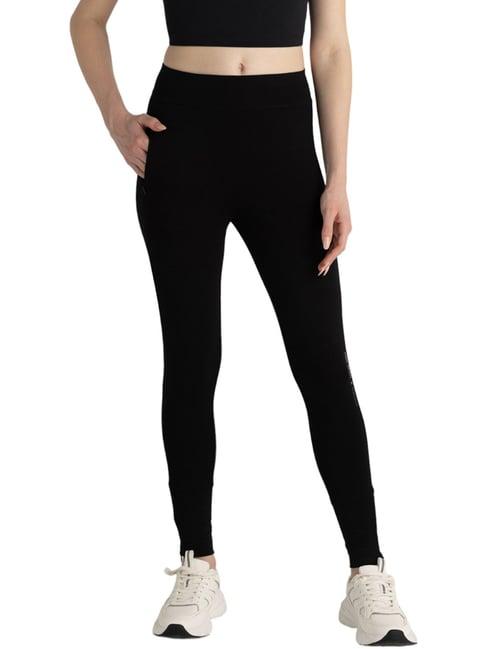 van heusen black printed sports tights