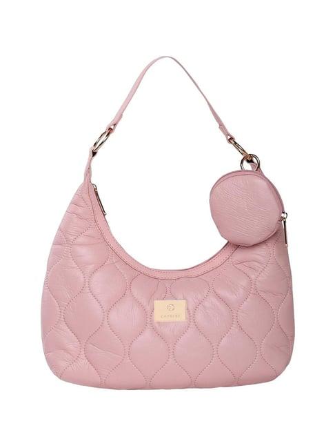 caprese briar pink faux leather quilted hobos handbag