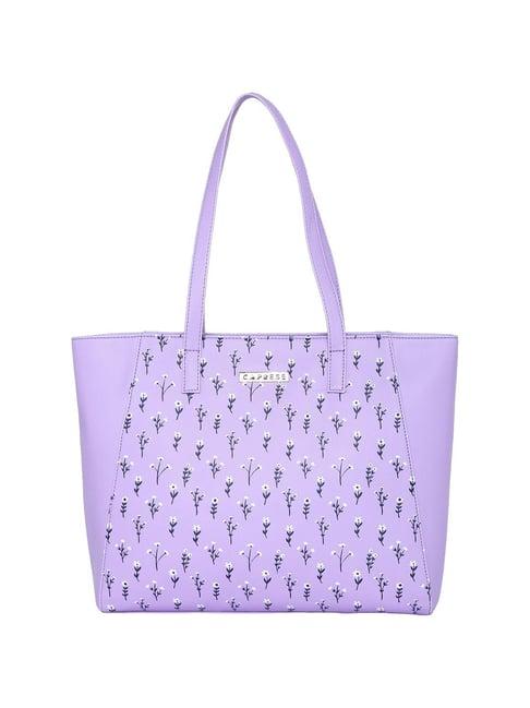 caprese pensa lilac faux leather floral tote handbag