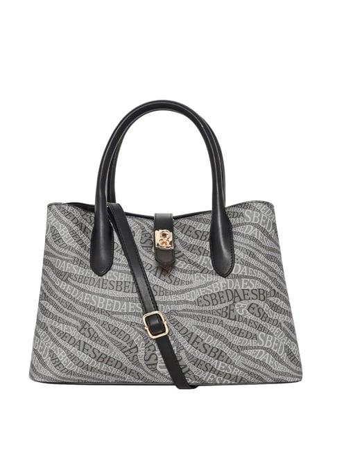 esbeda grey pu printed handbag