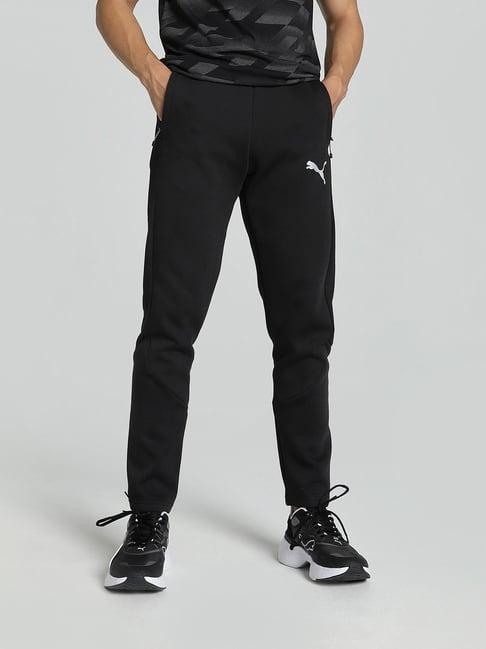 puma black cotton slim fit trackpants