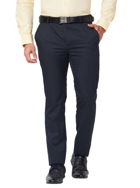 raymond blue classic fit trousers