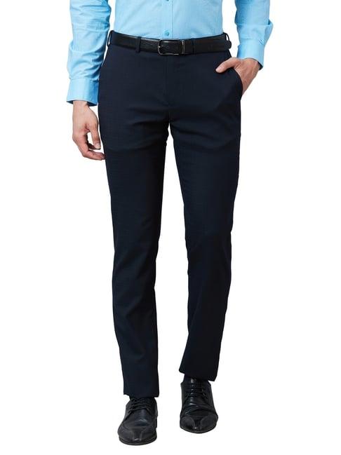 raymond blue classic fit trousers