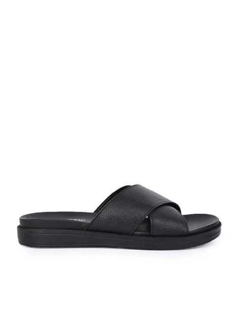 alberto torresi 
 men's black cross strap sandals