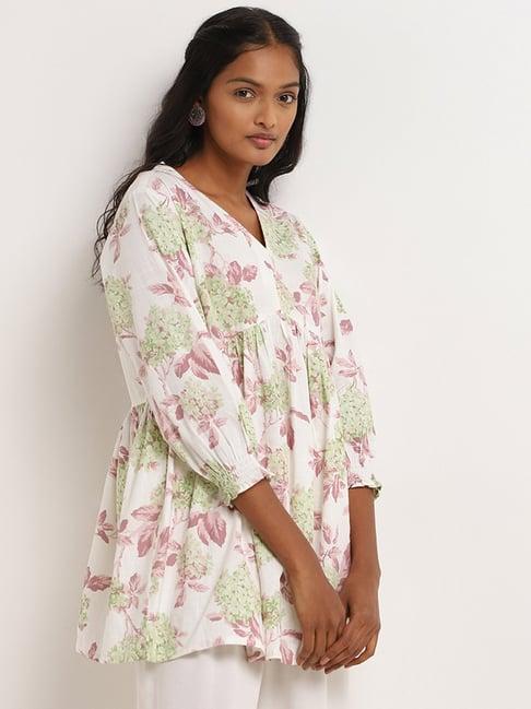 utsa by westside mauve floral printed kurti