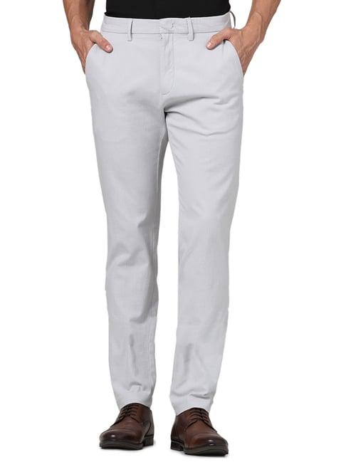 celio* grey slim fit flat front trousers