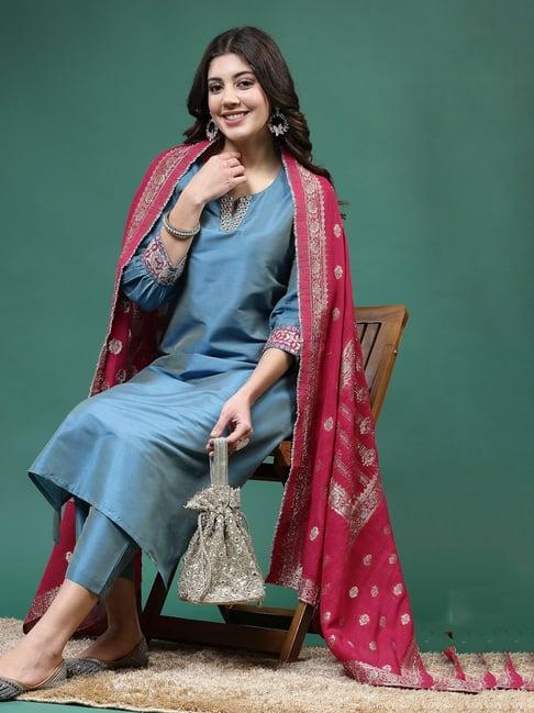 ramas blue kurta with pant & dupatta