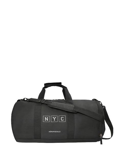 aeropostale dryden black polyester printed duffle bag