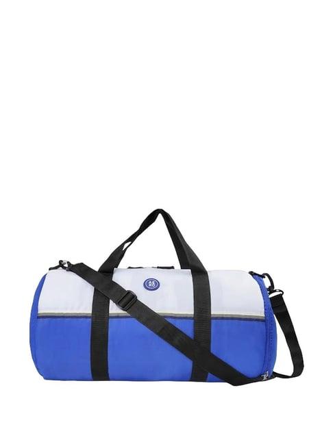 aeropostale duo white & blue polyester color block duffle bag