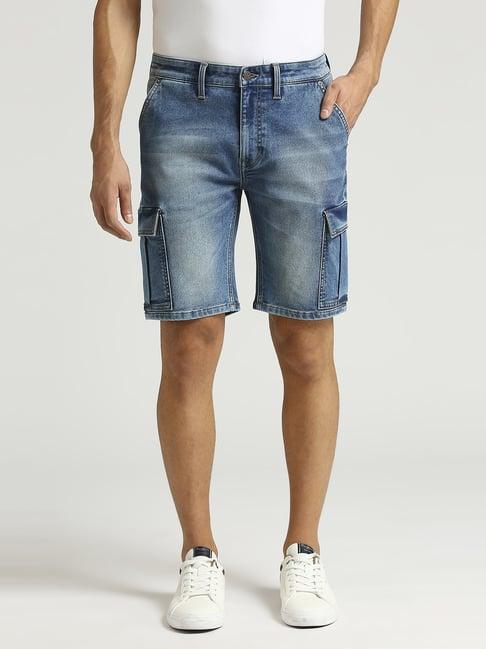 pepe jeans light indigo blue regular fit denim shorts