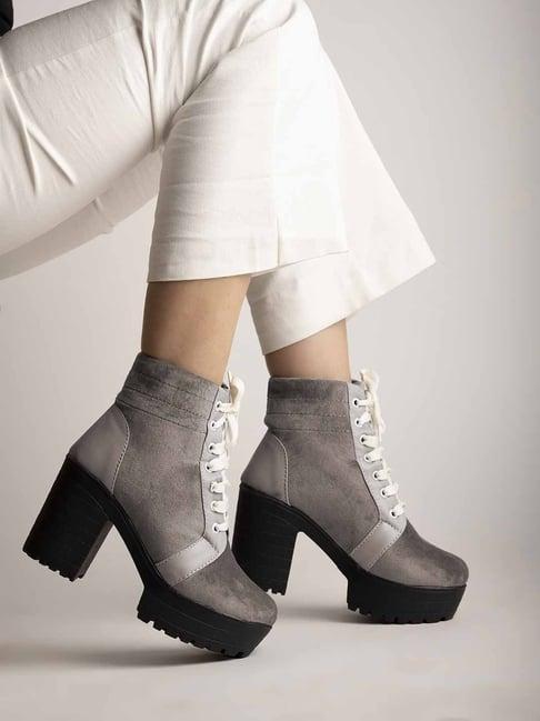 shoetopia women's grey derby boots