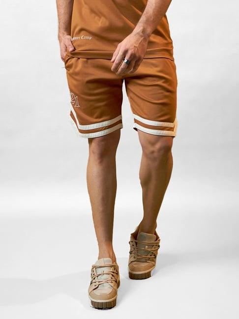 edrio brown relaxed fit shorts