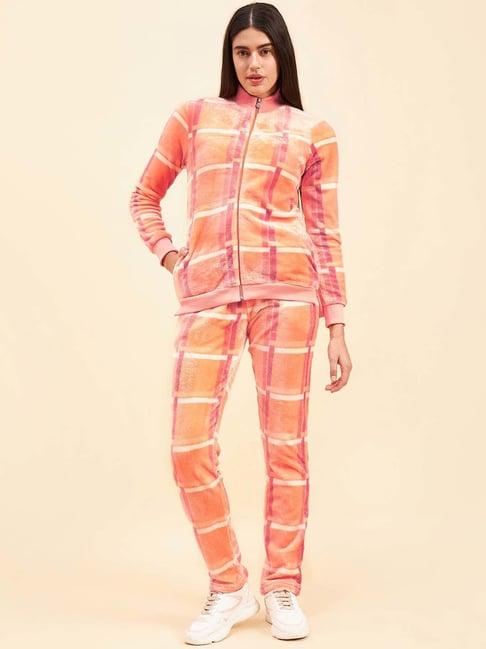 sweet dreams salmon peach chequered night track suit