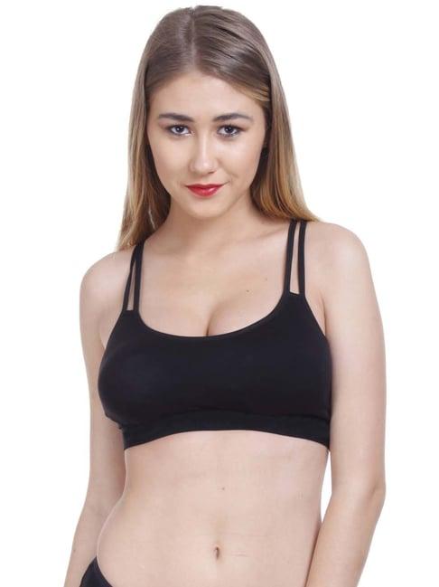 arousy black cotton bralette bra