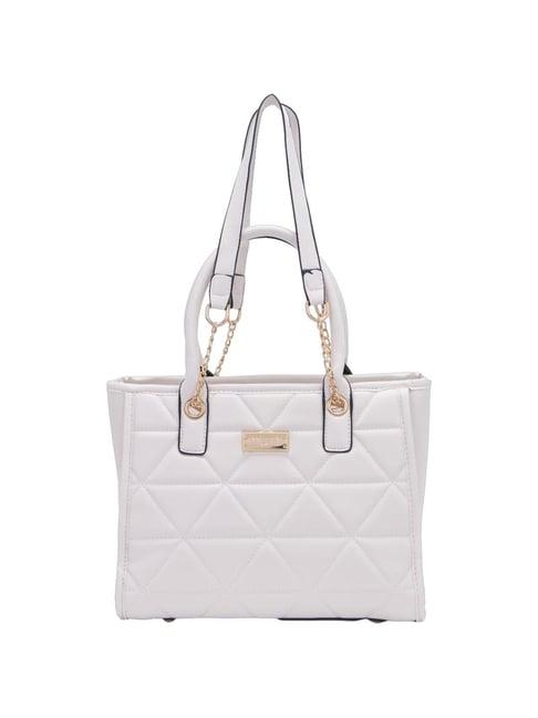 pierre cardin white textured handbag