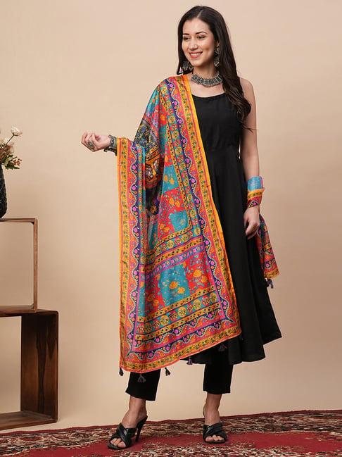 globus multicolor silk printed dupatta