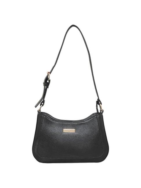 pierre cardin black solid shoulder handbag