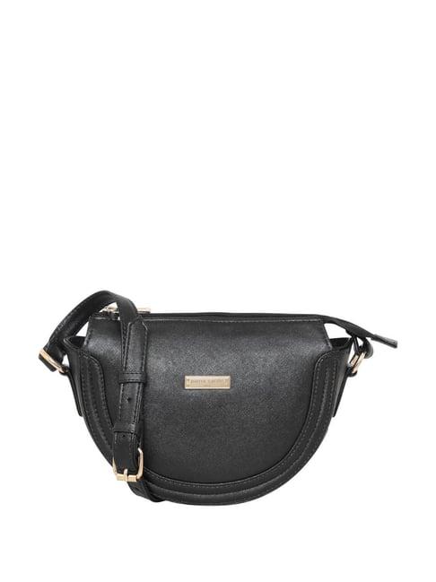 pierre cardin black solid sling handbag