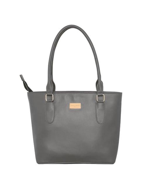 pierre cardin grey solid tote handbag