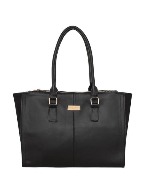 pierre cardin black solid tote handbag