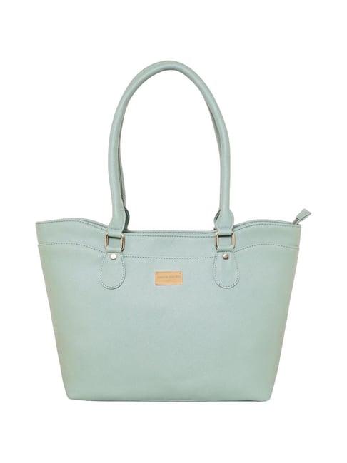 pierre cardin green solid tote handbag