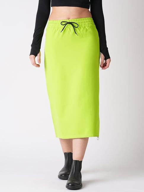 globus neon green midi skirt