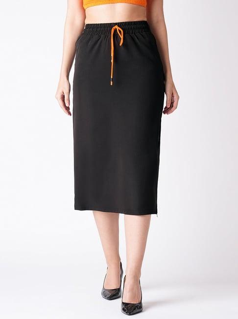 globus black below knee skirt