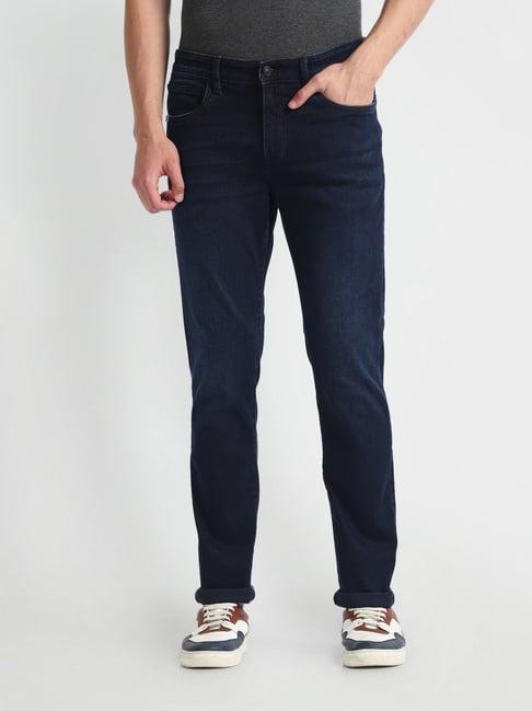 arrow sports blue cotton slim fit jeans