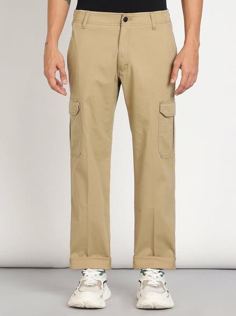 lee beige regular fit cargos