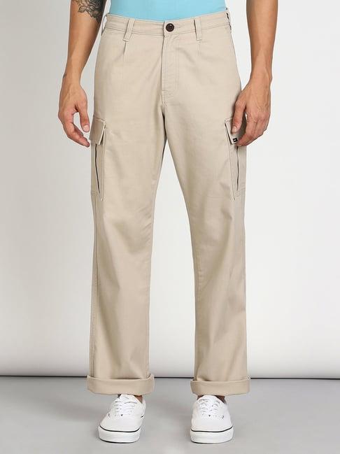 lee beige slim fit cargos