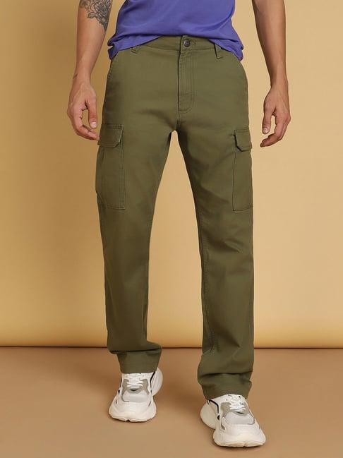 wrangler olive straight fit cargos