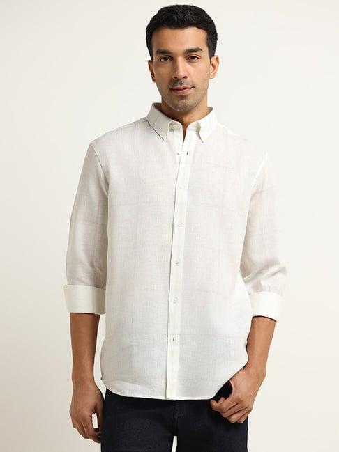 ascot by westside off-white relaxed fit shirt