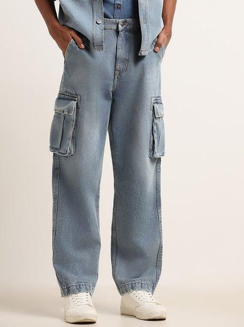 nuon by westside blue relaxed fit mid rise jeans¿¿