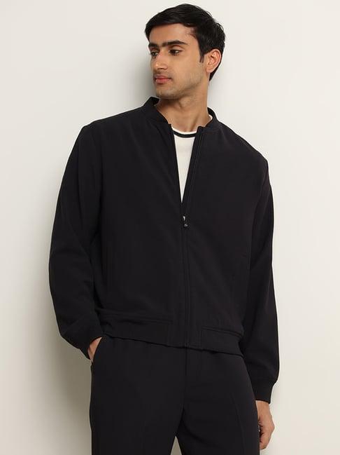 ascot by westside navy relaxed fit bomber jacket