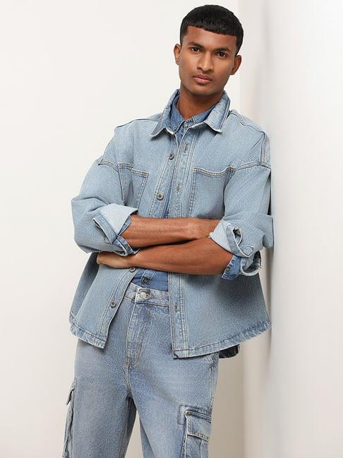 nuon by westside blue denim relaxed fit jacket