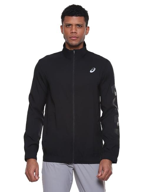 asics black regular fit sports jacket