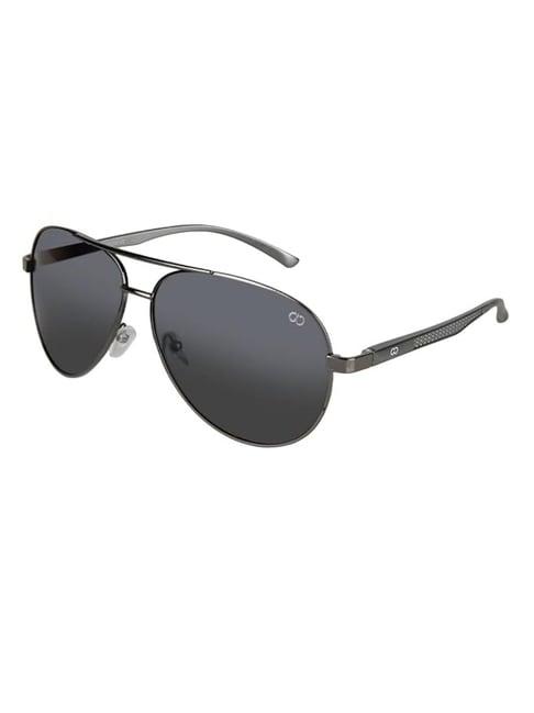 gio collection dark grey aviator uv protection unisex sunglasses